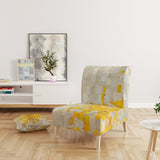Glam Yellow Explosion Blocks Modern Accent Chair
