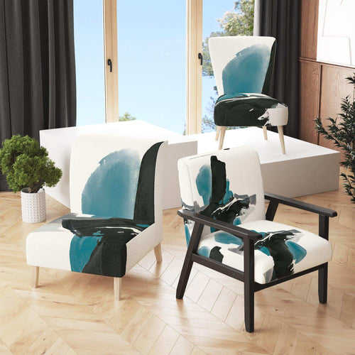 Geometric Black and Teal IV - Modern Accent Chair