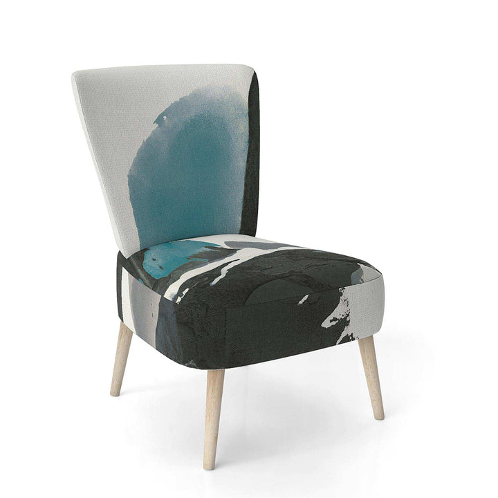 Geometric Black and Teal IV Modern Accent Chair