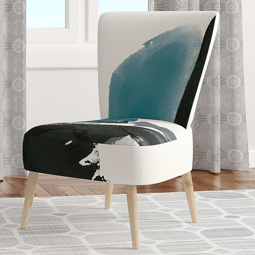 Geometric Black and Teal IV Modern Accent Chair