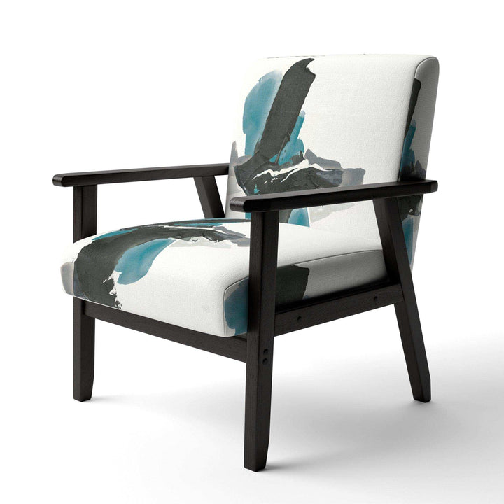 Geometric Black and Teal IV Modern Accent Chair