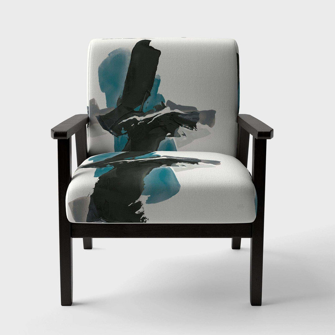 Geometric Black and Teal IV Modern Accent Chair