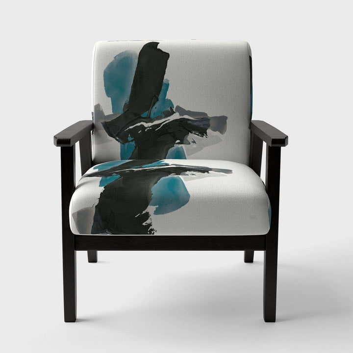 Geometric Black and Teal IV Modern Accent Chair