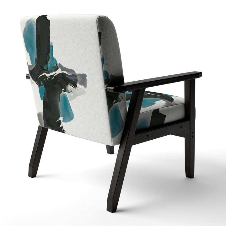 Geometric Black and Teal IV Modern Accent Chair