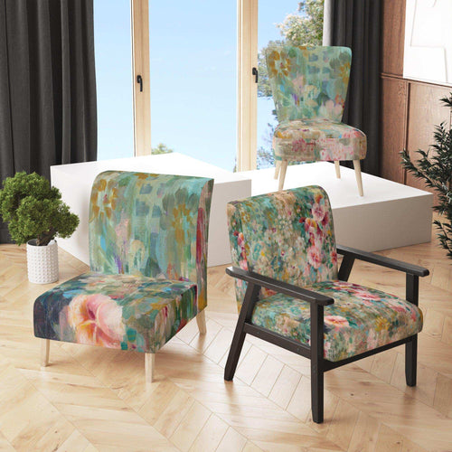 Flower Shower III - Farmhouse Accent Chair