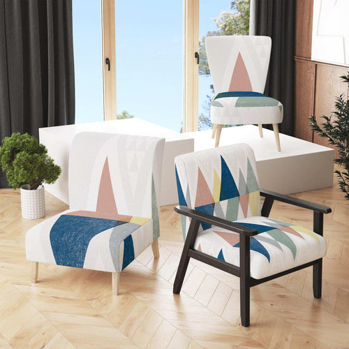 Geometrical Composition Triangles III - Mid-Century Modern Accent Chair
