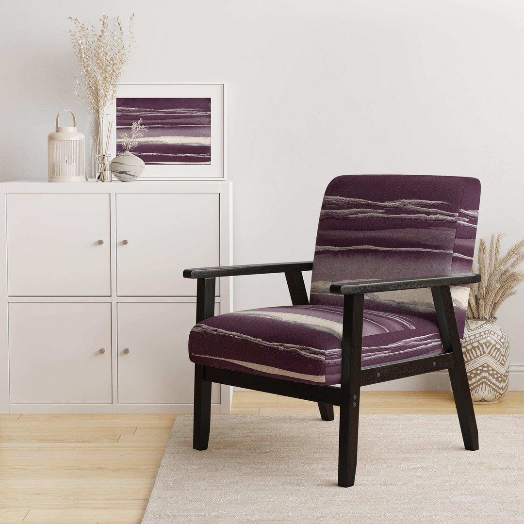 Shabby Watercolor on Purple IV Shabby Chic Accent Chair