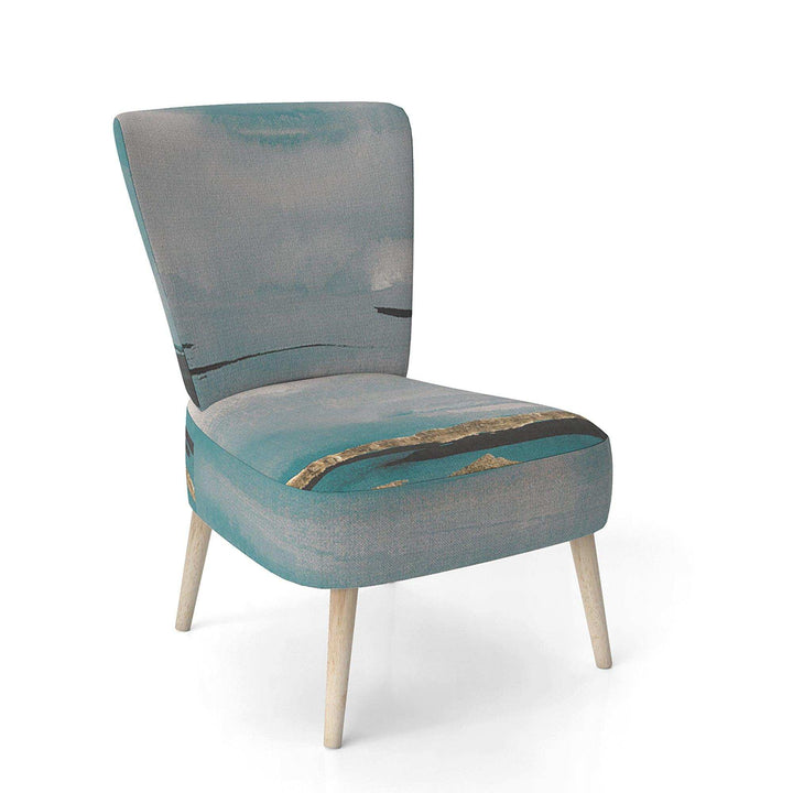 Glam Teal Watercolor I Modern Accent Chair