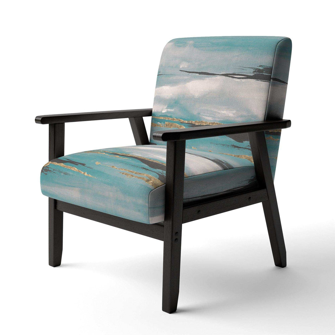 Glam Teal Watercolor I Modern Accent Chair