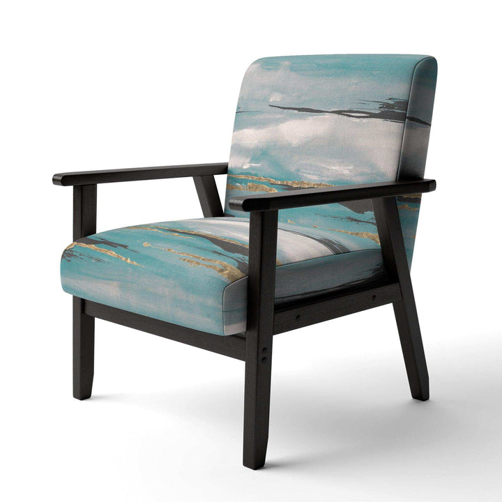 Glam Teal Watercolor I Modern Accent Chair