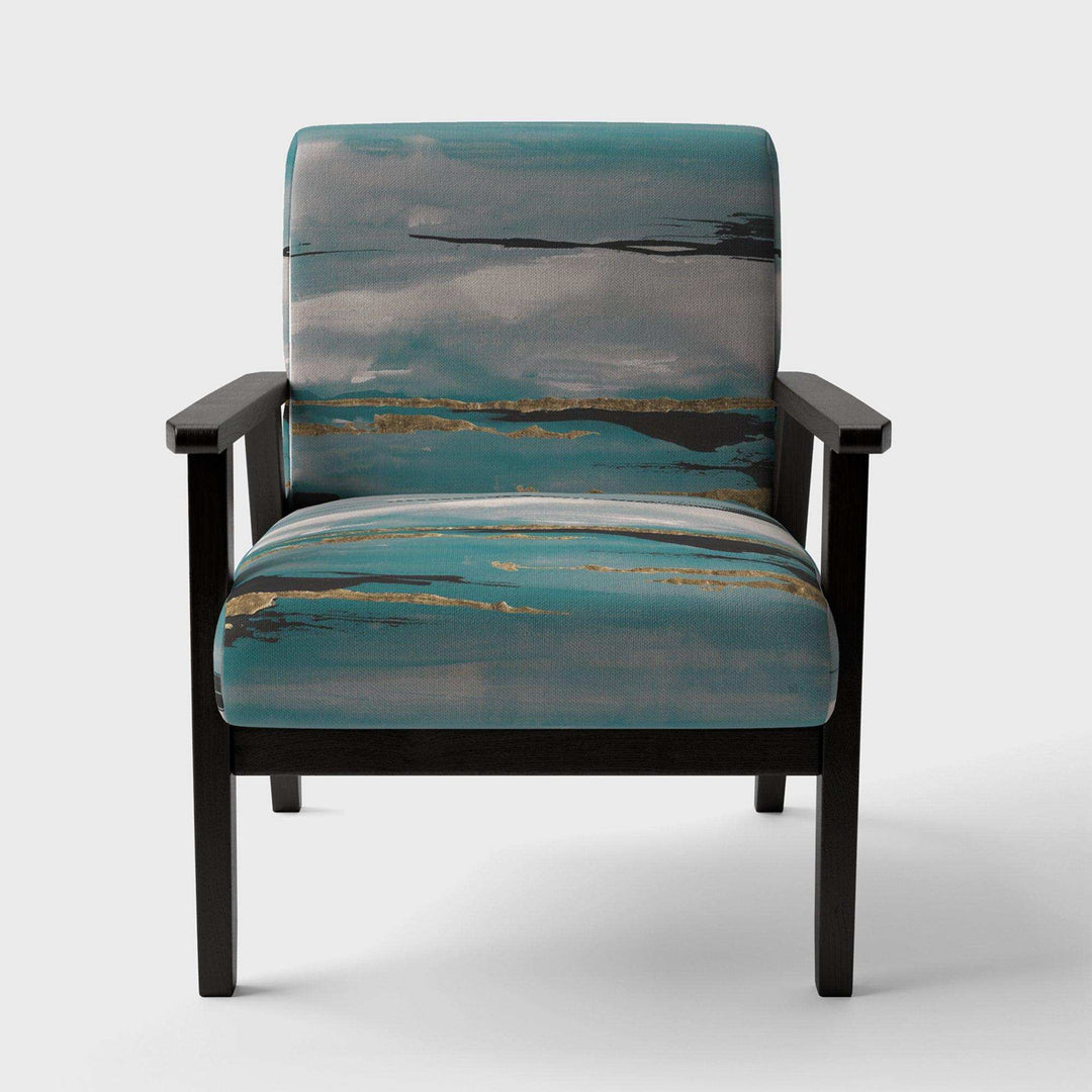 Glam Teal Watercolor I Modern Accent Chair