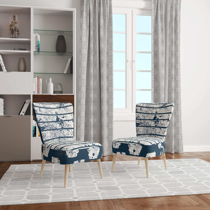 Indigo striples and Tile Modern Accent Chair