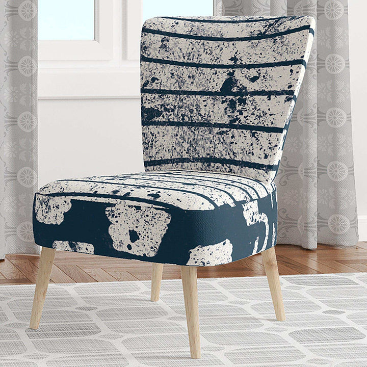 Indigo striples and Tile Modern Accent Chair