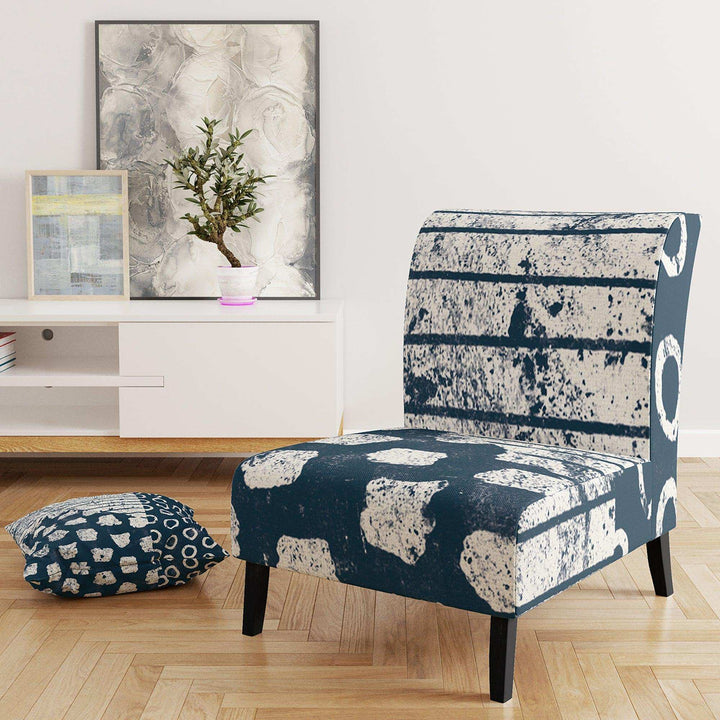 Indigo striples and Tile Modern Accent Chair