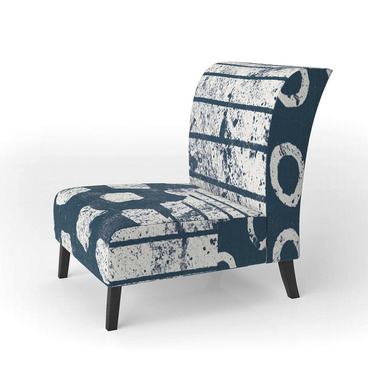 Indigo striples and Tile Modern Accent Chair