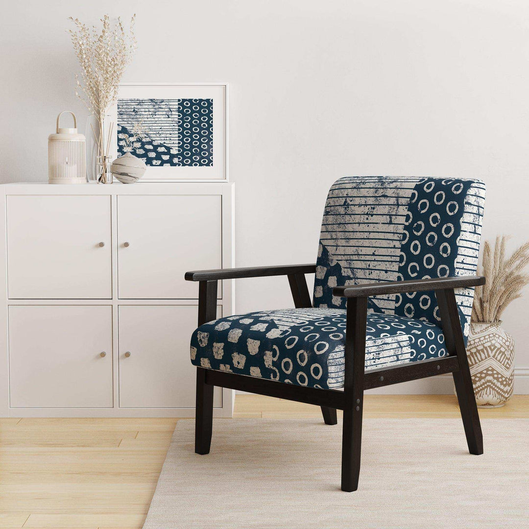 Indigo striples and Tile Modern Accent Chair