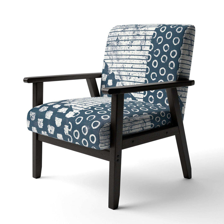 Indigo striples and Tile Modern Accent Chair
