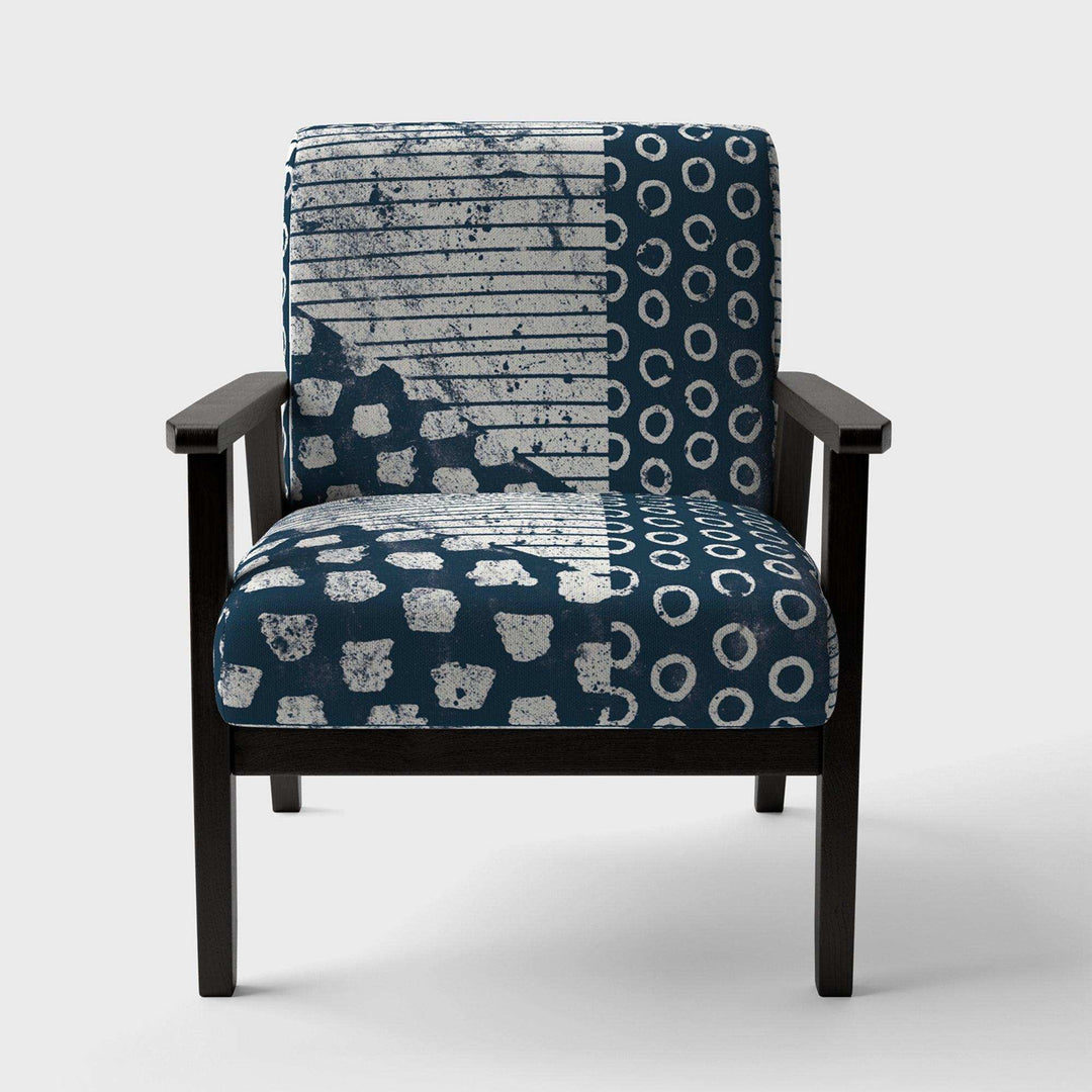 Indigo striples and Tile Modern Accent Chair