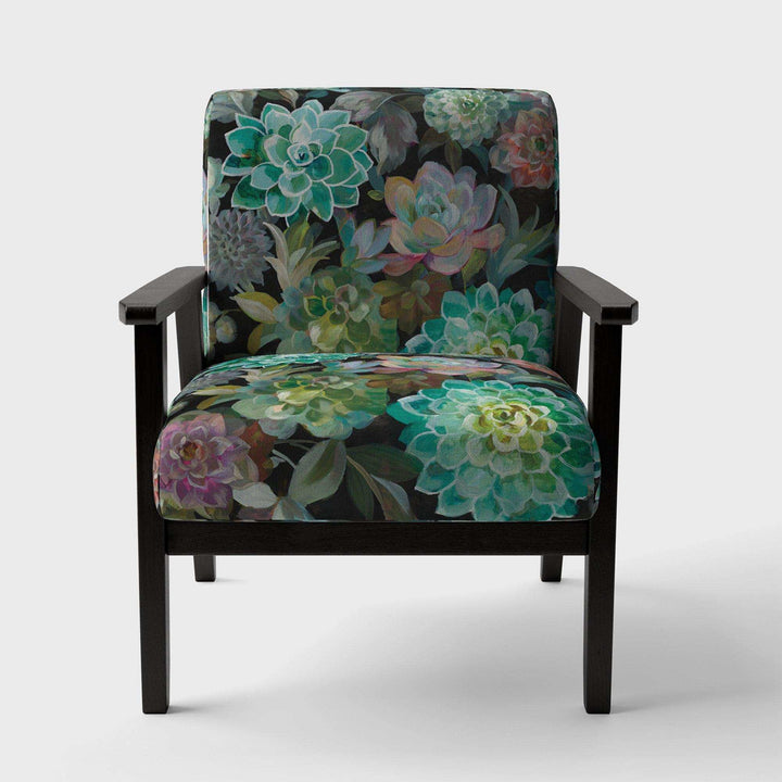 Floral Succulents Traditional Accent Chair