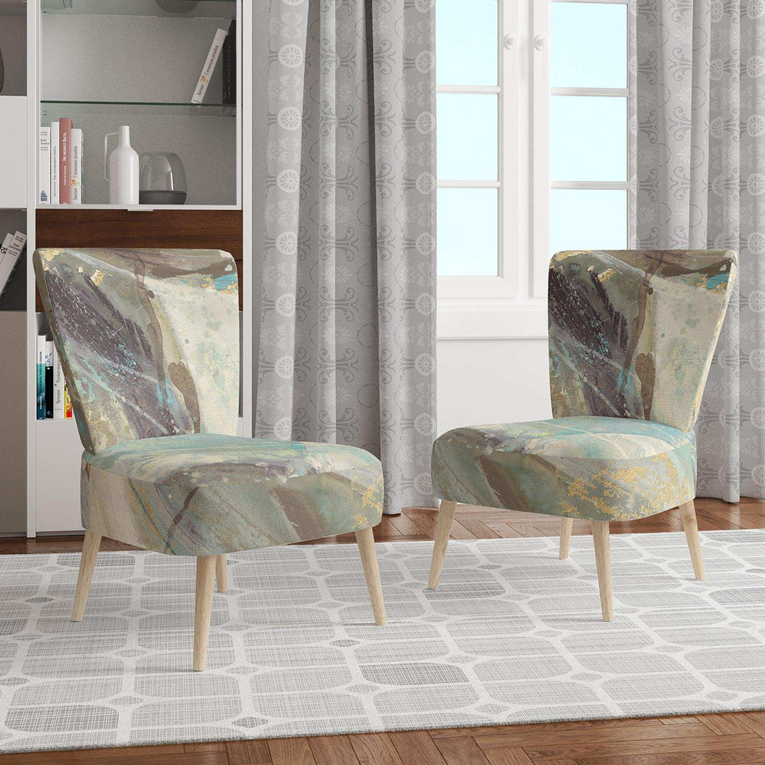 Blue Geometric Water - Modern Accent Chair