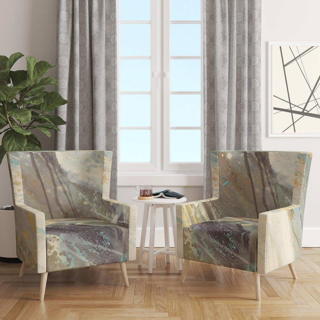 Blue Geometric Water - Modern Accent Chair