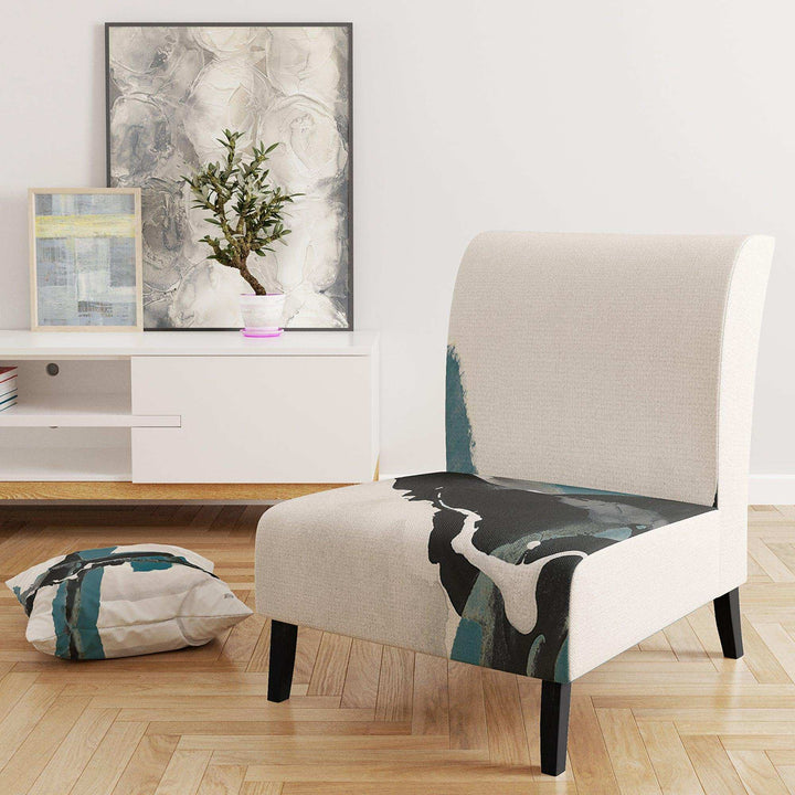 Glam Cerulean I Transitional Accent Chair