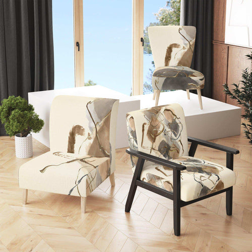 Gold Glam Squares III Modern Accent Chair