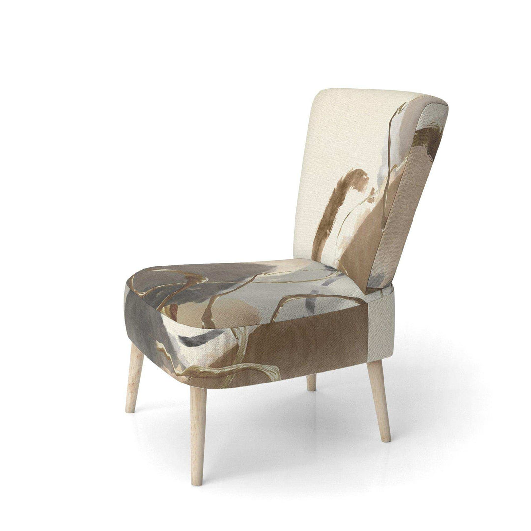 Gold Glam Squares III Modern Accent Chair