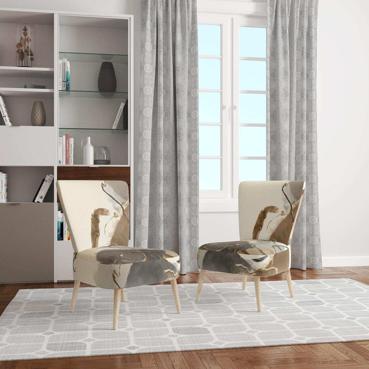 Gold Glam Squares III Modern Accent Chair