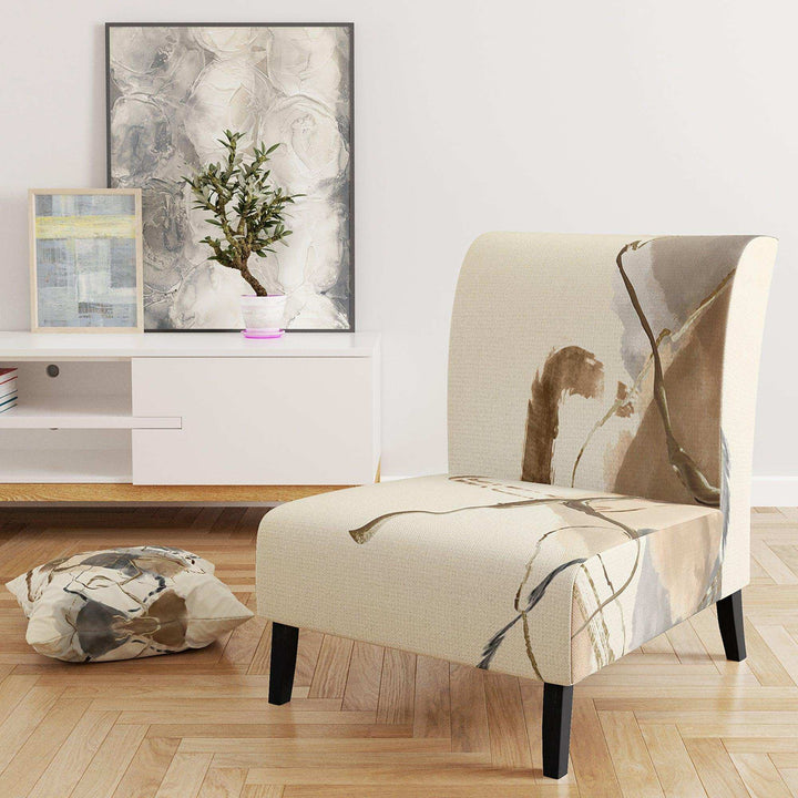 Gold Glam Squares III Modern Accent Chair