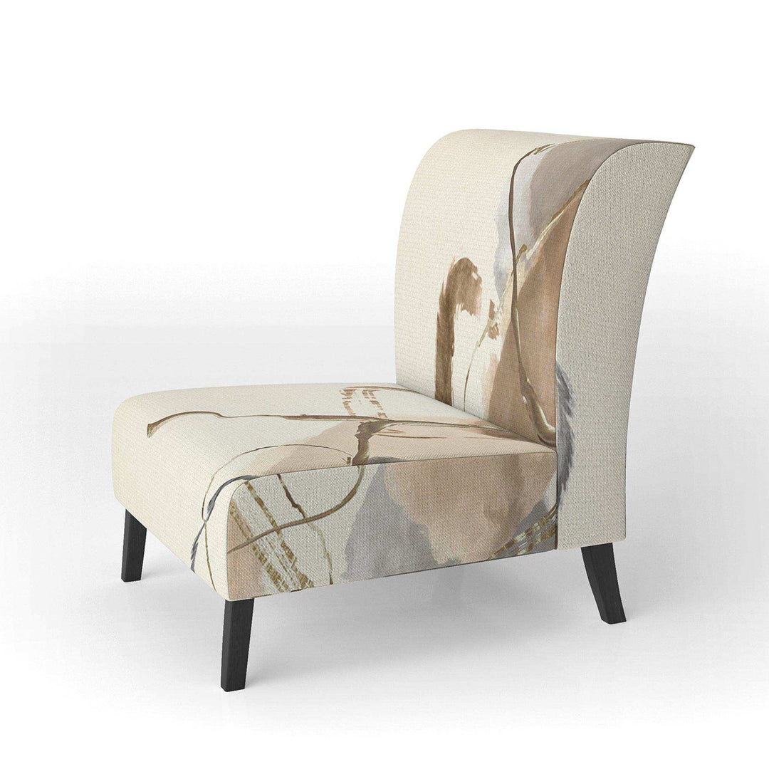 Gold Glam Squares III Modern Accent Chair