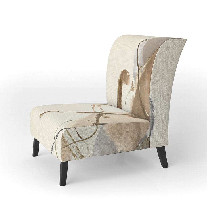 Gold Glam Squares III Modern Accent Chair
