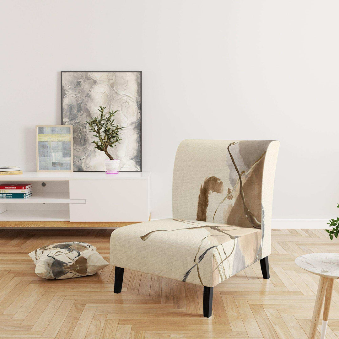 Gold Glam Squares III Modern Accent Chair