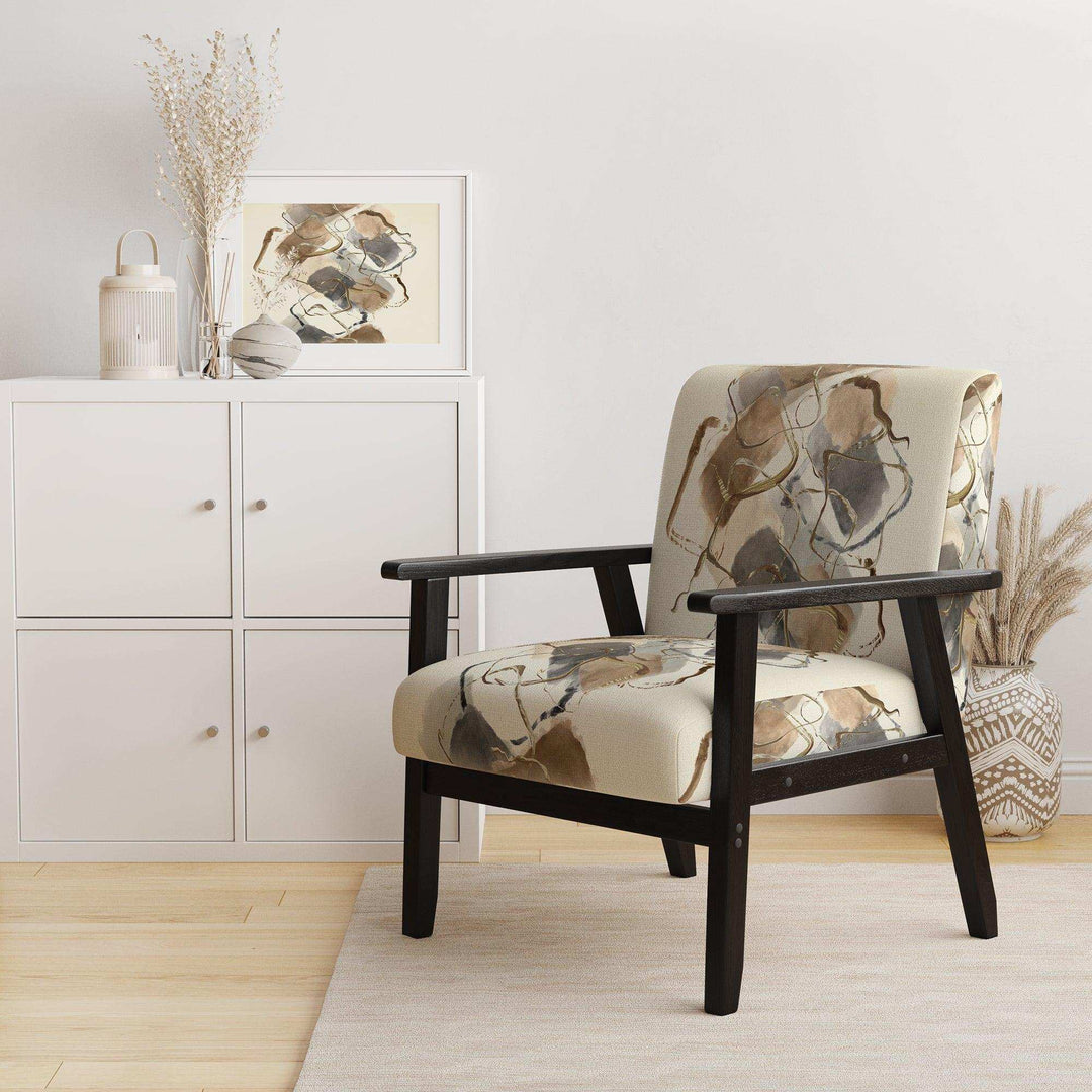 Gold Glam Squares III Modern Accent Chair