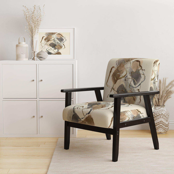 Gold Glam Squares III Modern Accent Chair