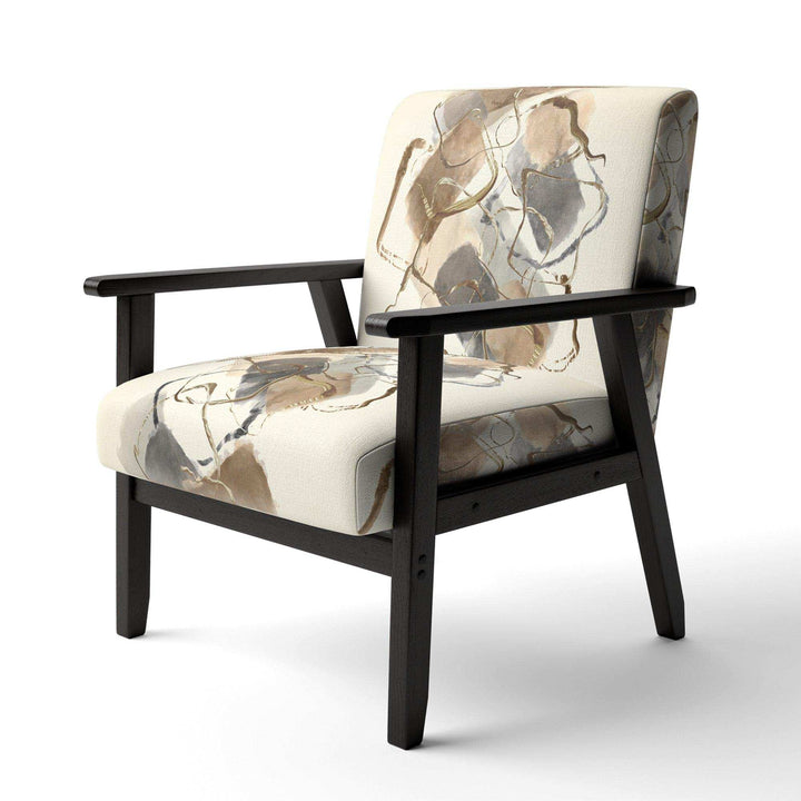 Gold Glam Squares III Modern Accent Chair