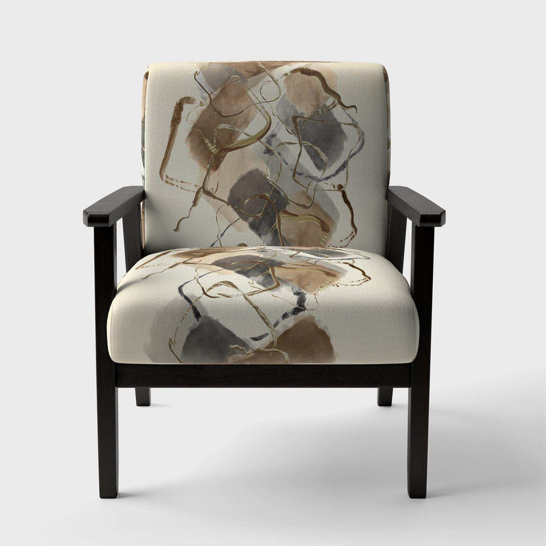 Gold Glam Squares III Modern Accent Chair