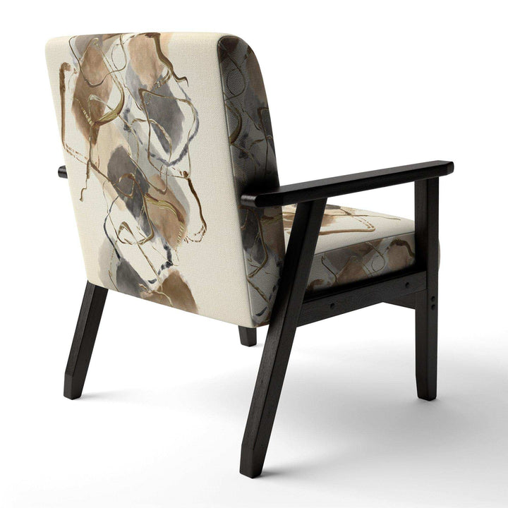 Gold Glam Squares III Modern Accent Chair