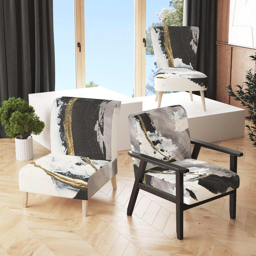Glam Painted Arcs II Transitional Accent Chair