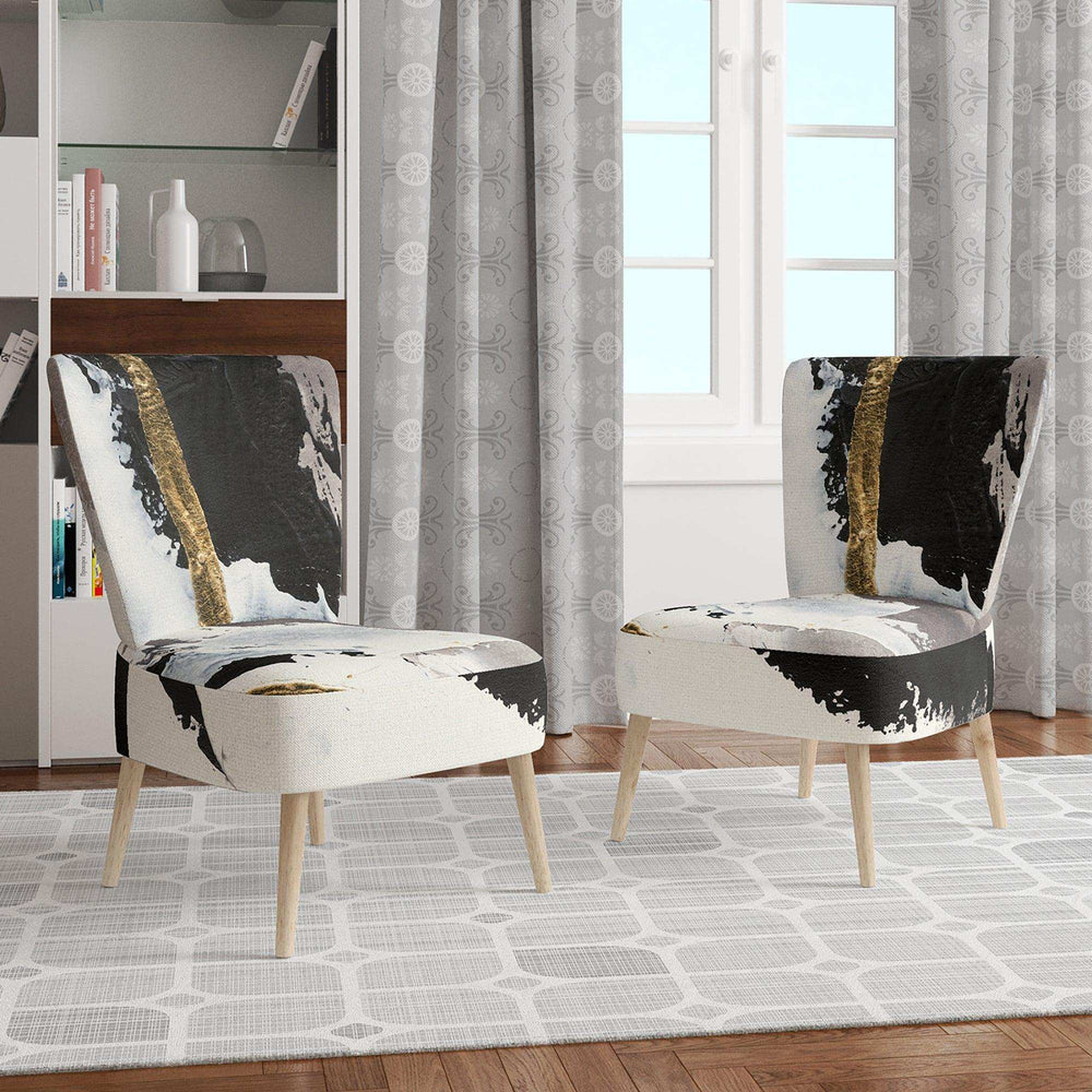 Glam Painted Arcs II Transitional Accent Chair