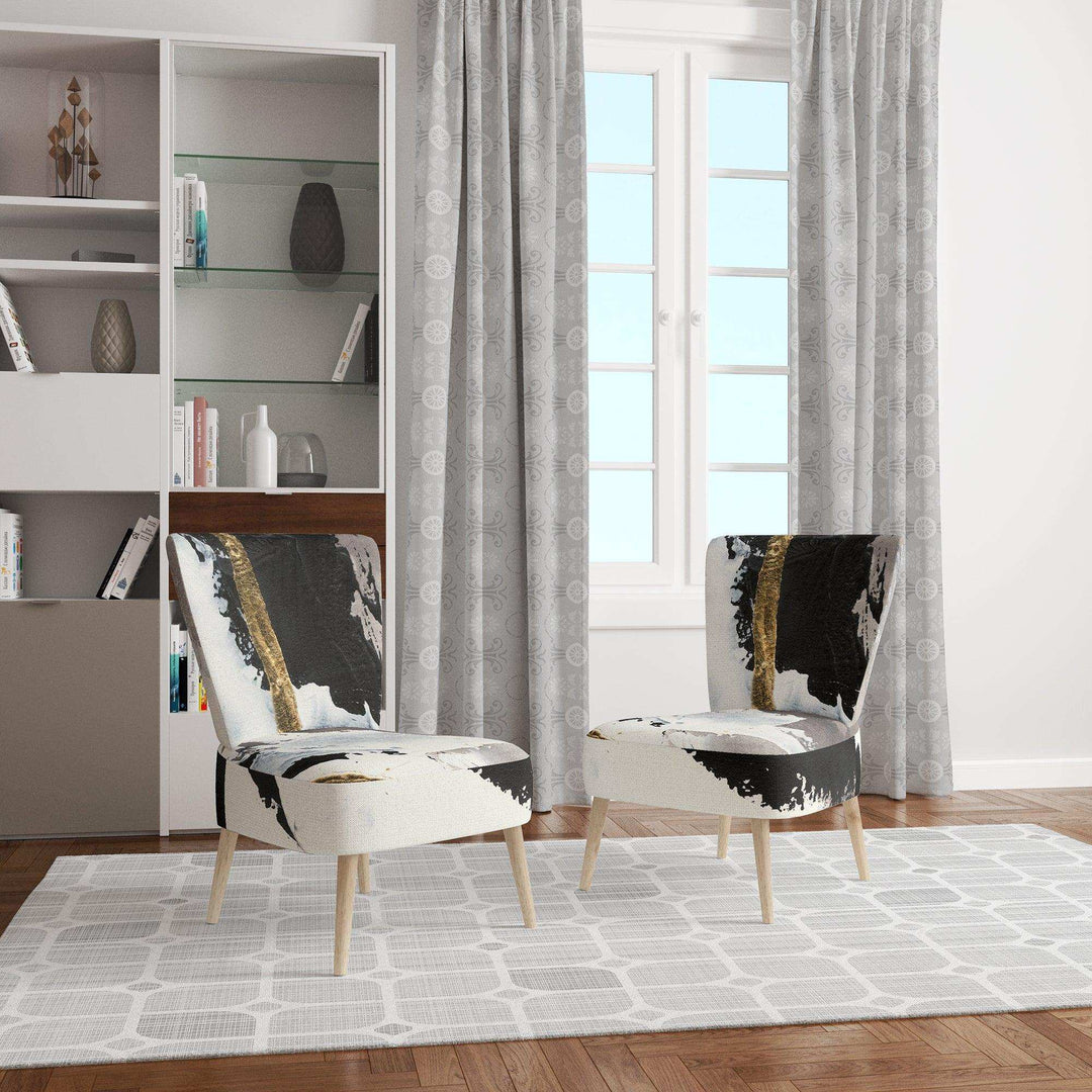 Glam Painted Arcs II Transitional Accent Chair