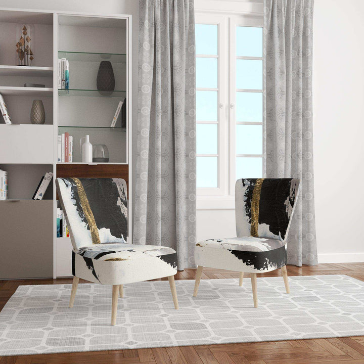 Glam Painted Arcs II Transitional Accent Chair