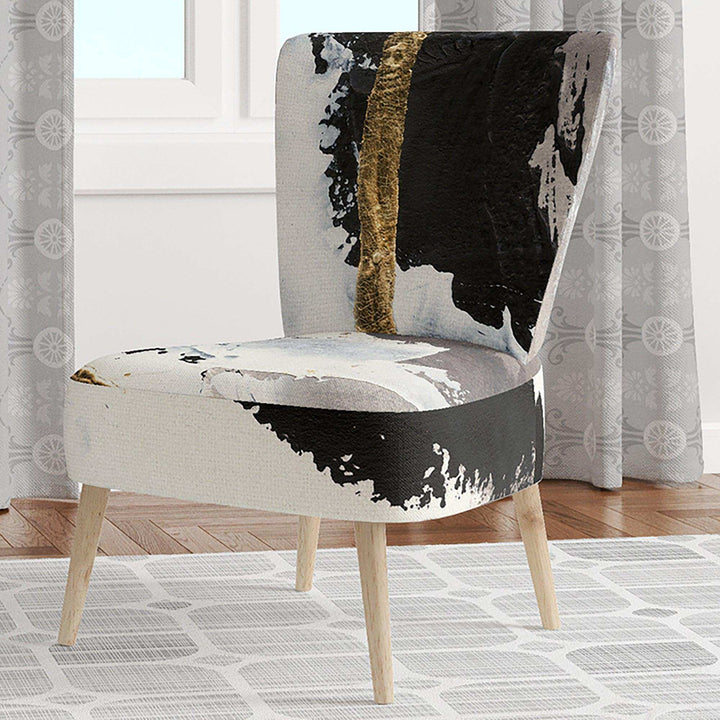 Glam Painted Arcs II Transitional Accent Chair