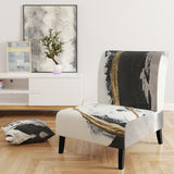 Glam Painted Arcs II Transitional Accent Chair