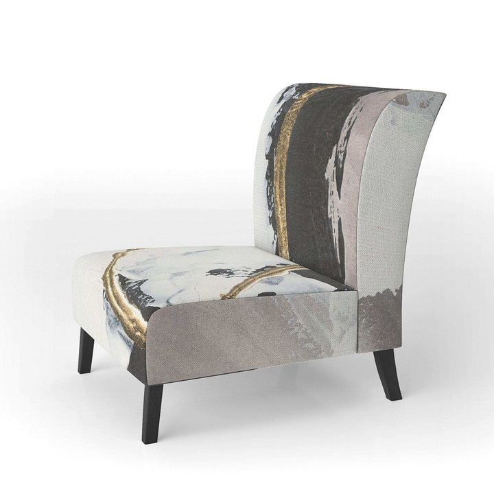 Glam Painted Arcs II Transitional Accent Chair