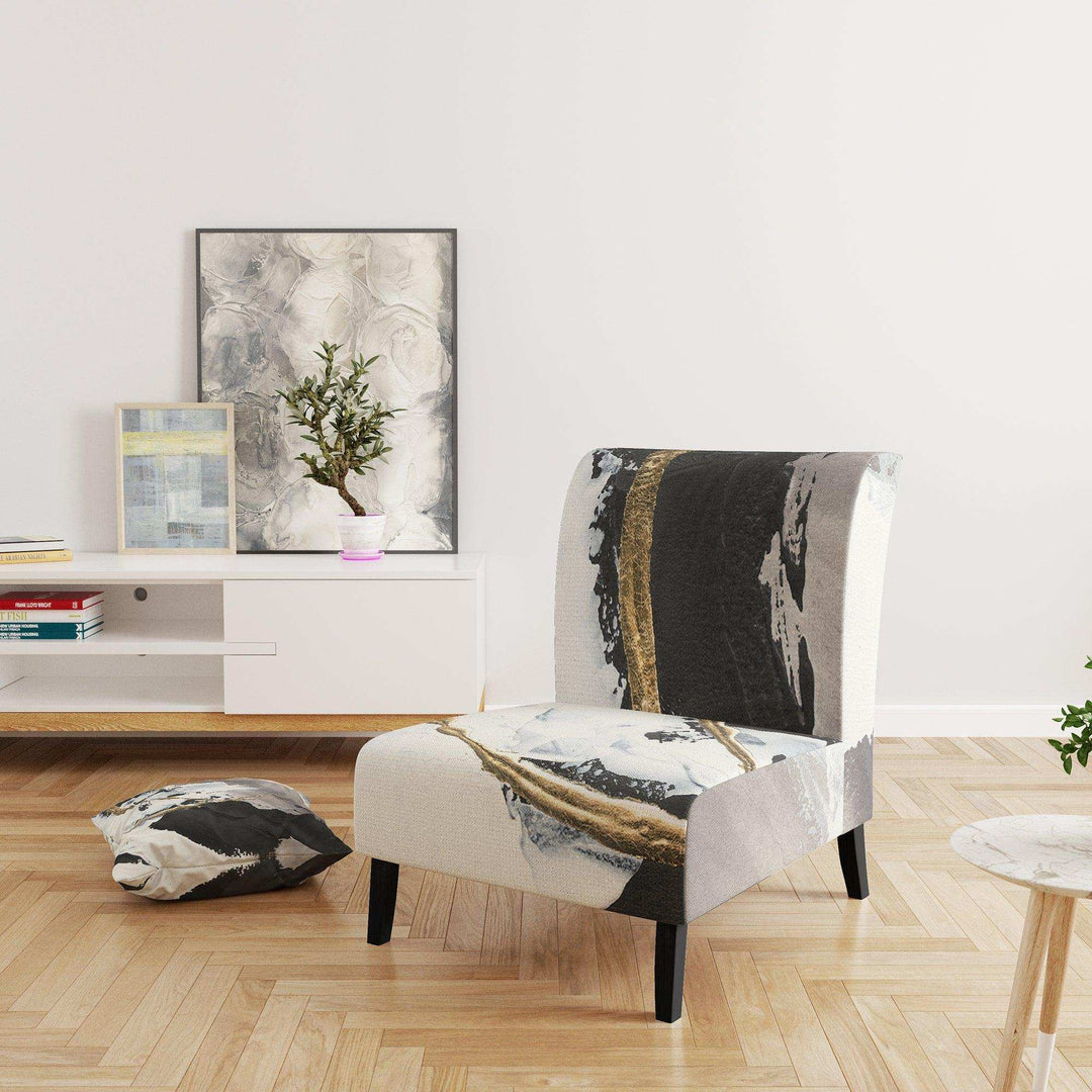 Glam Painted Arcs II Transitional Accent Chair
