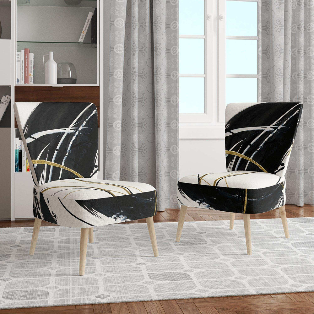 Gold Metallic Circle Modern Glam Accent Chair