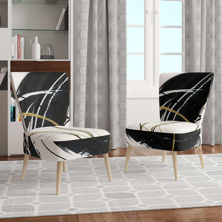 Gold Metallic Circle Modern Glam Accent Chair