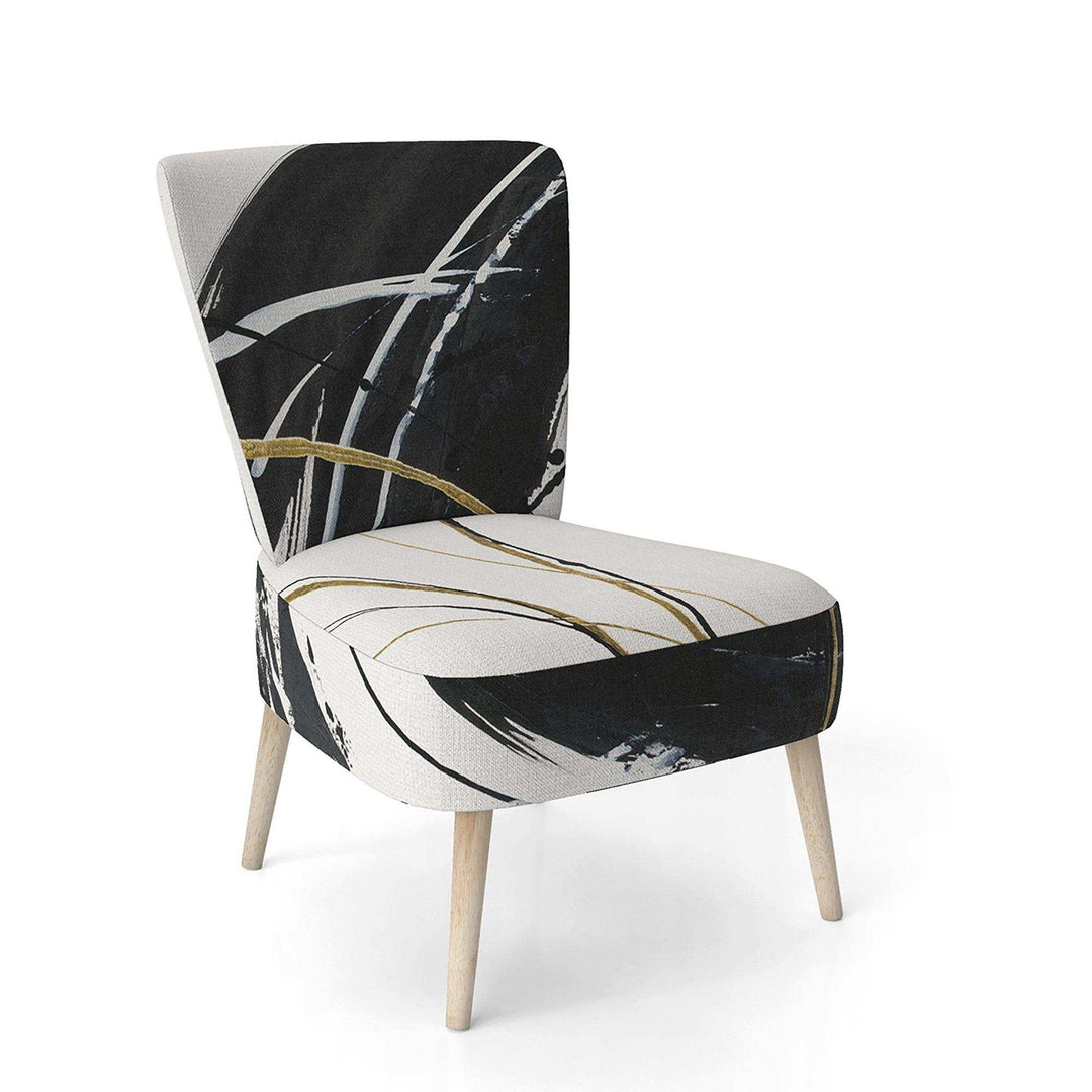 Gold Metallic Circle Modern Glam Accent Chair