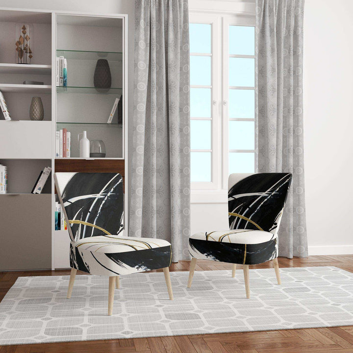 Gold Metallic Circle Modern Glam Accent Chair